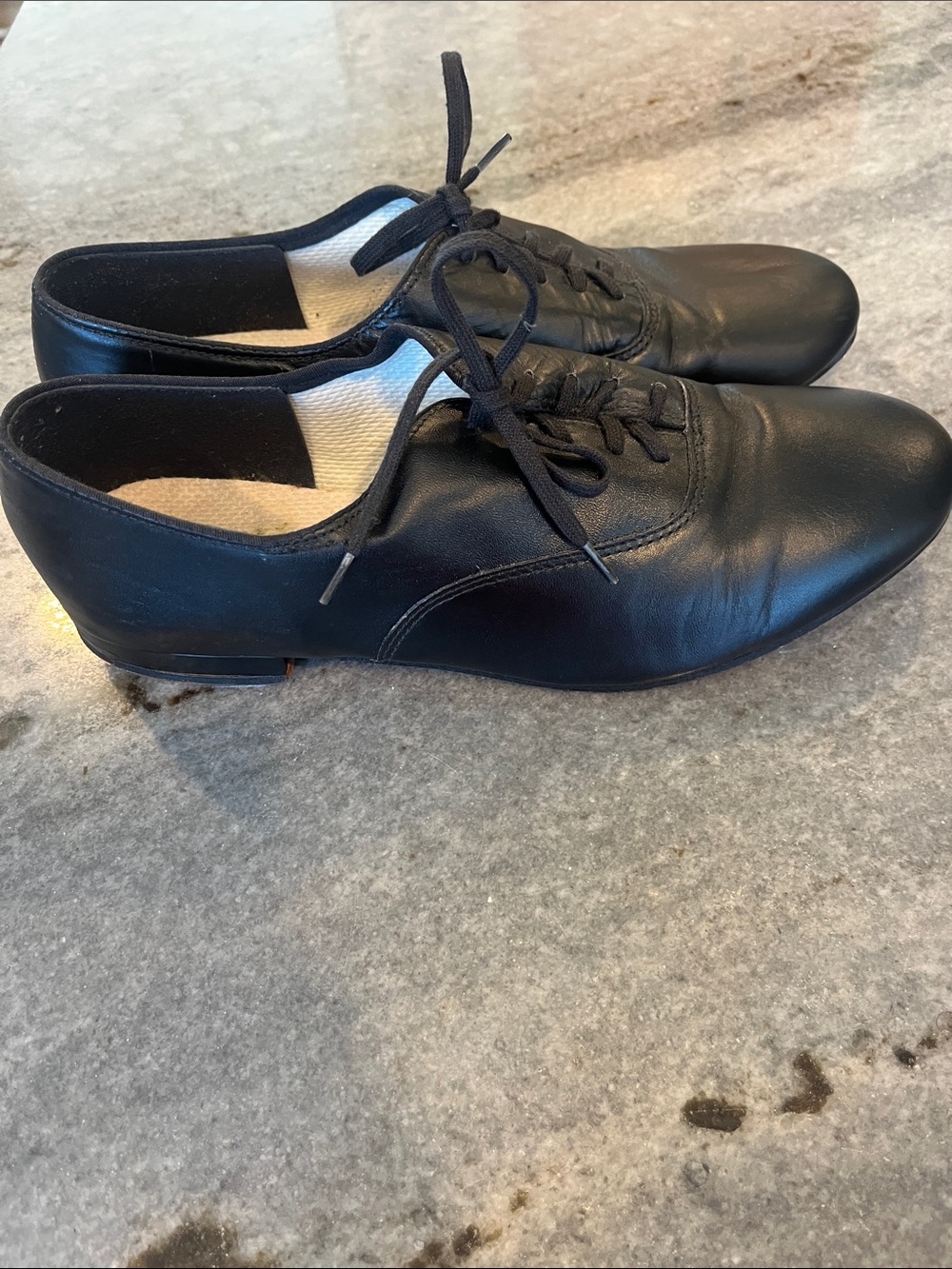 Women’s Vintage  Black Leather Lace-Up Tap Shoes